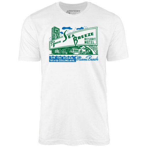 Sea Breeze – Miami, FL – Vintage Motel – Unisex T-Shirt