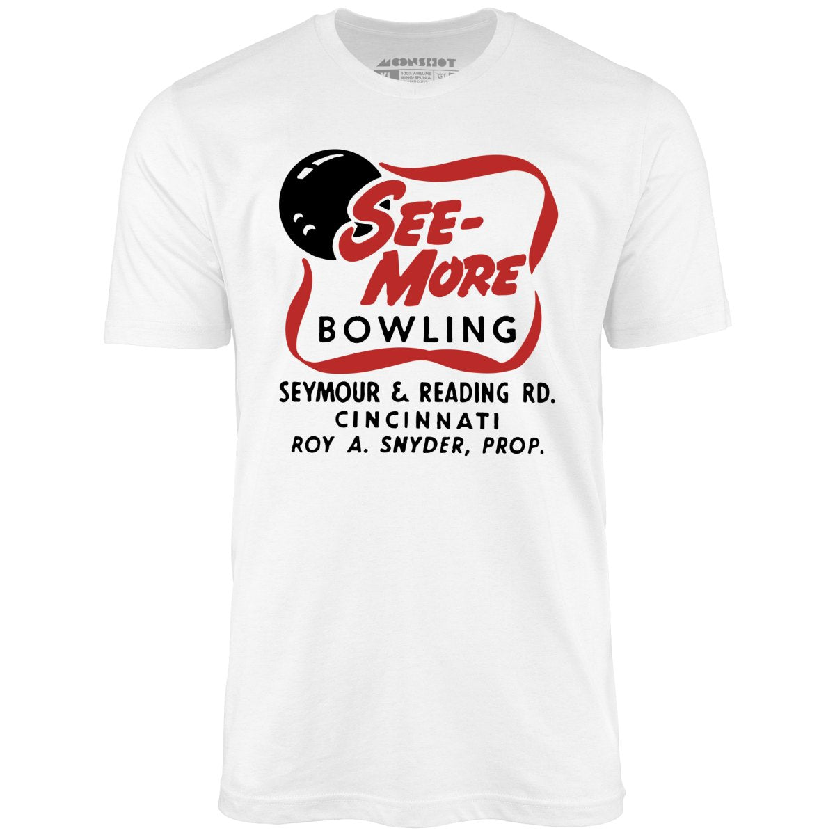 See-More Bowling - Cincinnati, OH - Vintage Bowling Alley - Unisex T-Shirt See-More Bowling - Cincinnati, OH - Vintage Bowling Alley - Unisex T-Shirt