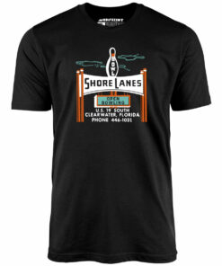 Shore Lanes – Clearwater, FL – Vintage Bowling Alley – Unisex T-Shirt Shore Lanes – Clearwater, FL – Vintage Bowling Alley – Unisex T-Shirt