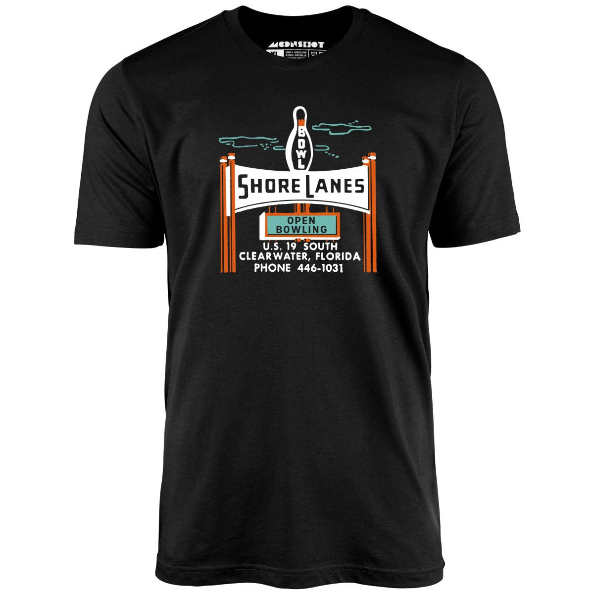 Shore Lanes - Clearwater, FL - Vintage Bowling Alley - Unisex T-Shirt Shore Lanes - Clearwater, FL - Vintage Bowling Alley - Unisex T-Shirt