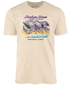 Shoreham Norman Hotels & Villas – Miami, FL – Vintage Hotel – Unisex T-Shirt
