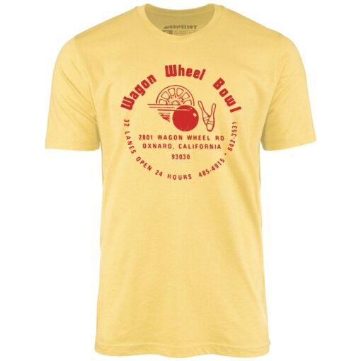 Wagon Wheel Bowl – Oxnard, CA – Vintage Bowling Alley – Unisex T-Shirt