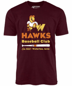 Waterloo Hawks – Iowa – Vintage Defunct Baseball Teams – Unisex T-Shirt
