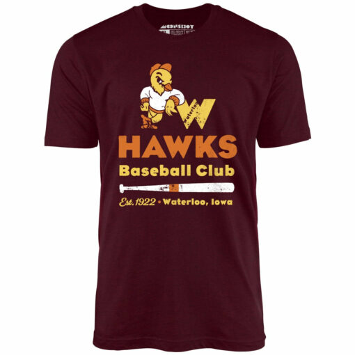 Waterloo Hawks – Iowa – Vintage Defunct Baseball Teams – Unisex T-Shirt