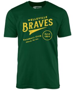 Wellsville Braves – New York – Vintage Defunct Baseball Teams – Unisex T-Shirt