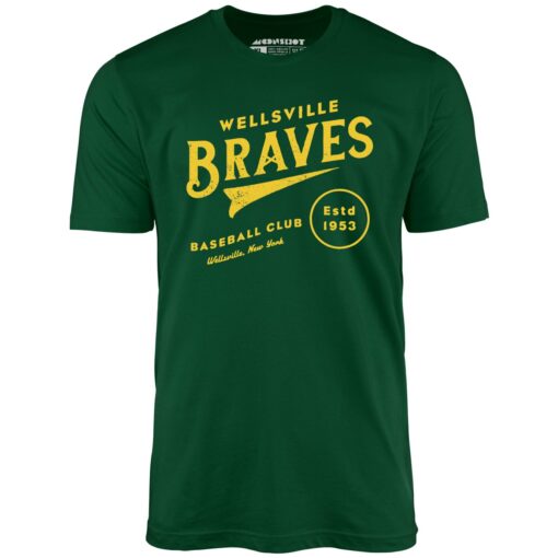 Wellsville Braves – New York – Vintage Defunct Baseball Teams – Unisex T-Shirt