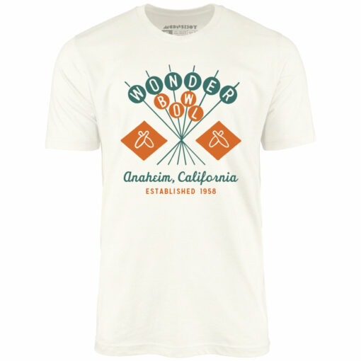 Wonder Bowl – Anaheim, CA – Vintage Bowling Alley – Unisex T-Shirt