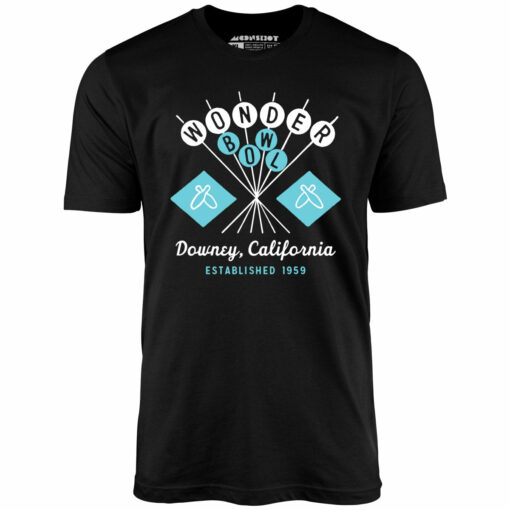 Wonder Bowl – Downey, CA – Vintage Bowling Alley – Unisex T-Shirt