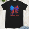 American Girly Coquette 4th of July Kids Shirt