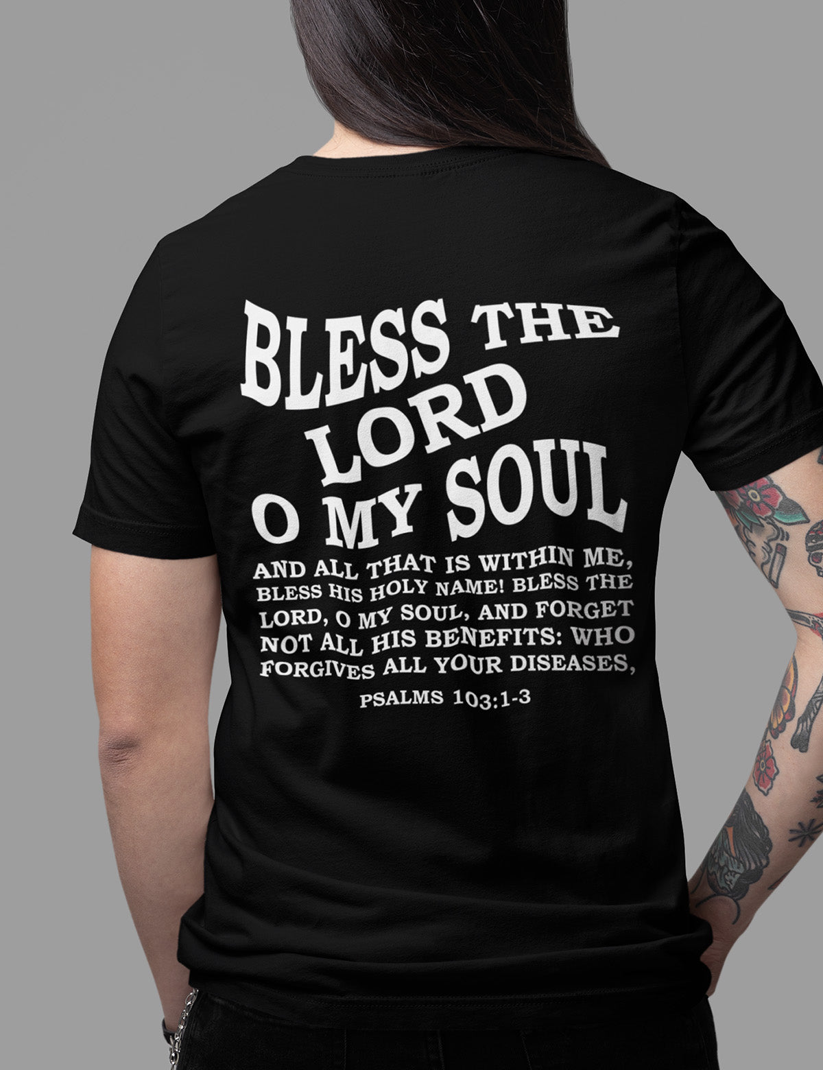Bless the Lord Back Print Bible Verse T shirt Bless the Lord Back Print Bible Verse T shirt