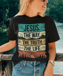 Jesus the Way Truth Life Groovy T Shirt