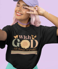 With God All Things are Possible Bible Verse T Shirt