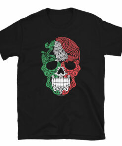 Calavera Mexicana con Aguila T-Shirt