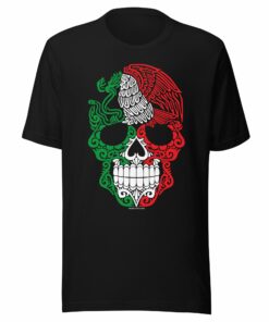 Calavera Mexicana con Aguila T-Shirt Premium Quality