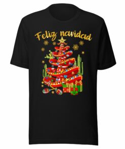 Feliz Navidad Mexican Sombrero Christmas Tree T-shirt