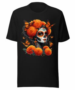La Catrina de las Mariposas Dia De Los Muertos T-Shirt