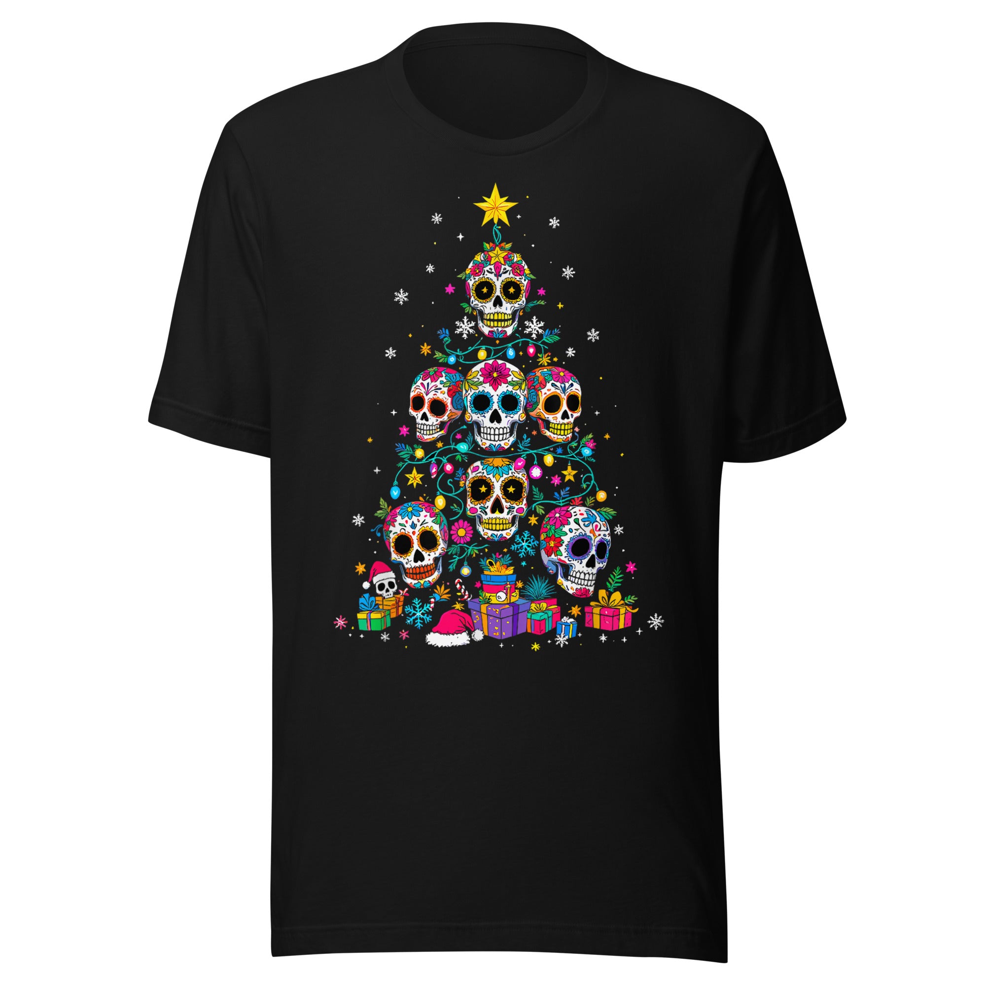 Mexican Sugar Skull Christmas Tree T-Shirt Mexican Sugar Skull Christmas Tree T-Shirt