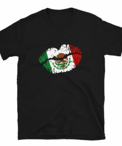 Mexico Flag on Kissing Lips T-Shirt